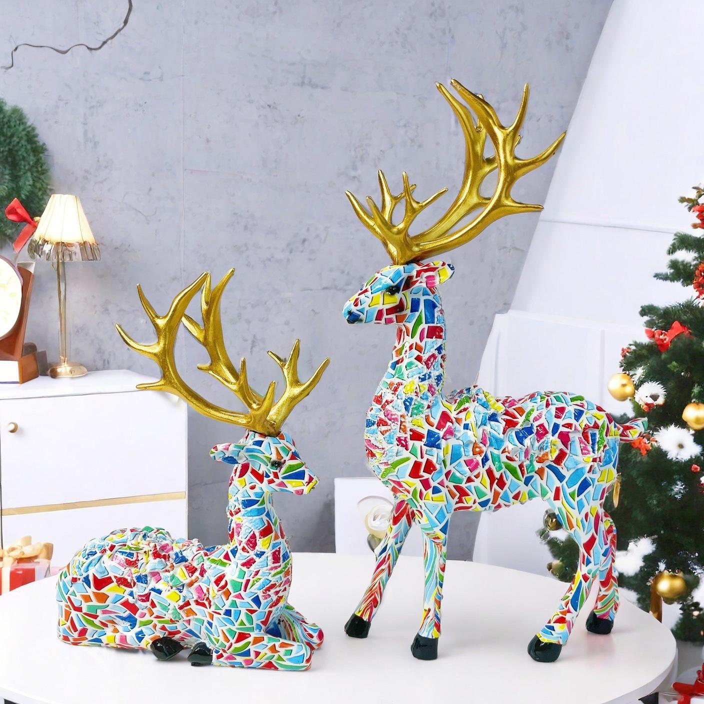 

New Water Transfer To Deer Ornaments Christmas Party Decorations Light Luxury Style Decorations Housewarming Gifts