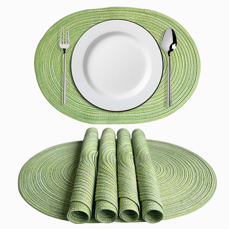 Inyahome-Oval Braided Nordic Placemats, Table Decor Mats for Dining Tables, Natural Woven, Heat Resistant, Outdoor and Indoor