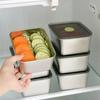 Stainless Steel Sealed Lid Bento Box, Fruit Tray, Food Preparation Tray, Refrigerator Refrigerated Preservation Box, Lunch Box
