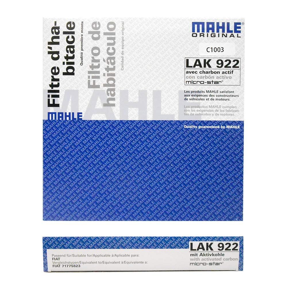 MAHLE Air Conditioner Filter Pollen Fiat 500 500C Cinquecento Abarth 500 595 695