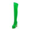 Elastic Women's Over the High Knee Boots Platform Sexy Winter Thigh High Boot Pink Black Green Red  Long Party Shoes Ladies
