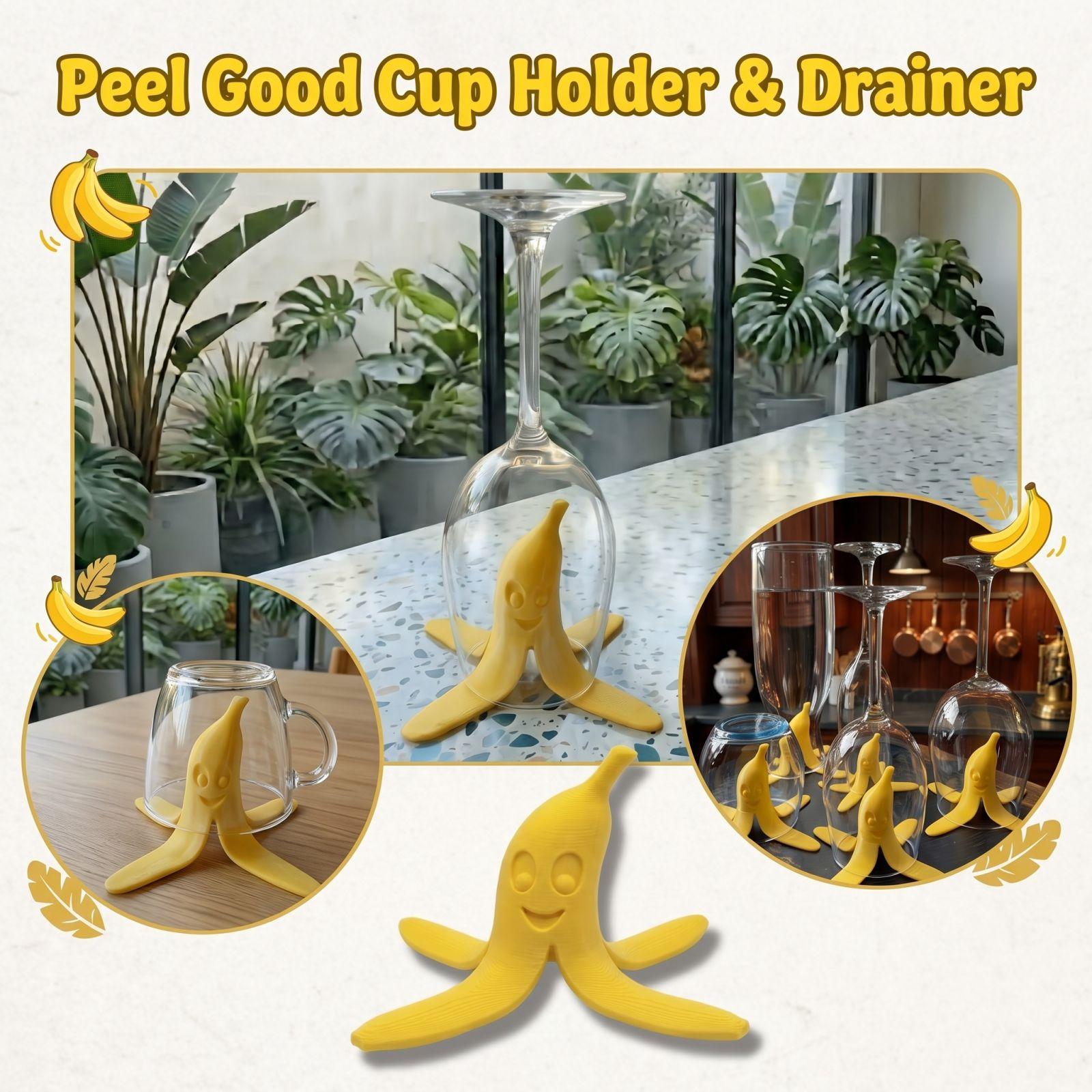 Peel Shaped Cup Holder Drying Rack for Glasses - 3D Printed Decorative Kitchen one size жёлтый