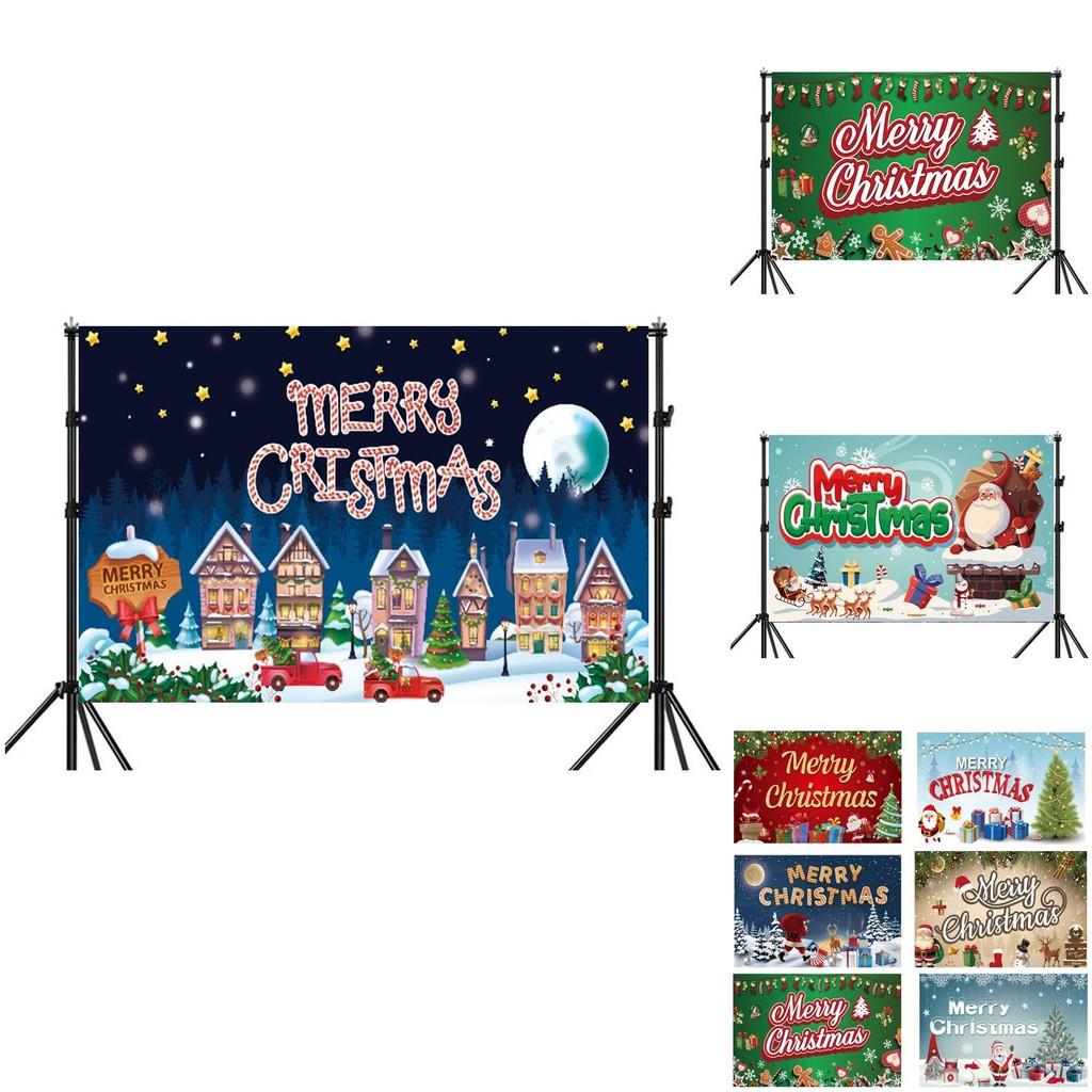 Christmas Background Banner Polyester Festival Party Decor For Holiday Event