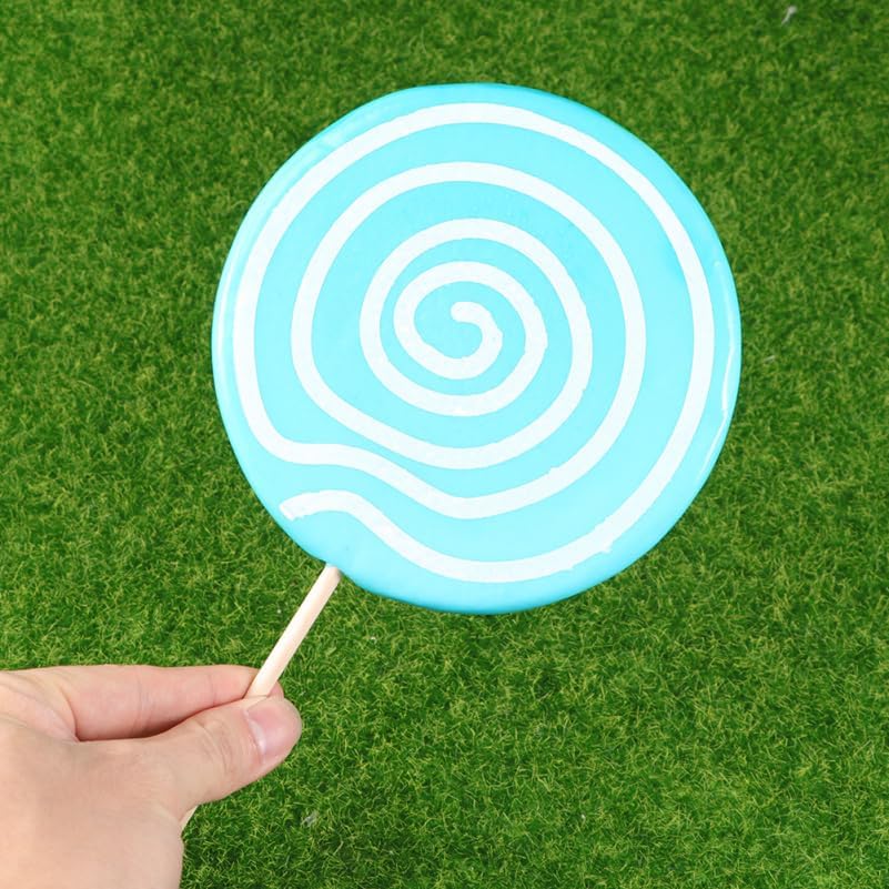 Amosfun 2pcs Fake Lollipop Giant Swirl Candy Props Tea Party Weddings Anniversary Party Decoration Photo Booth Props 11.81 X 5.11 Inches