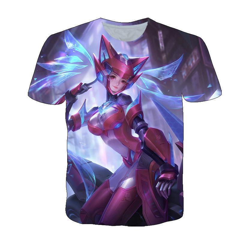 King of Glory Game Clothes Men's Short Sleeved T-shirt Spring and Summer Tee High School Students, Teenagers, Children's Trendy T-shirt Top