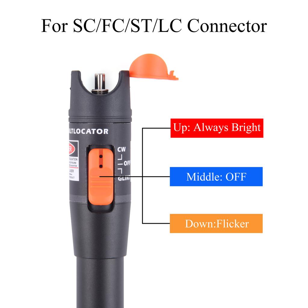 50MW Visual Fault Locator Fiber Optic Tester VFL Fiber Optic Cable Tester + FC