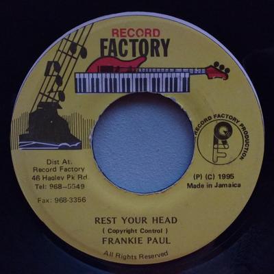 7inch Record FRANKIE PAUL  Rest Your Head NONE Record Factory 1995 Jamaica Reggae Ska  Dub Used