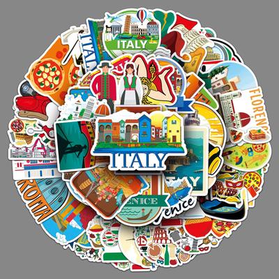 50 Italienisch Outdoor Reise Italien Landschaft Logo Dekorativ Wasserbecher Handyhülle Koffer Aufkleber