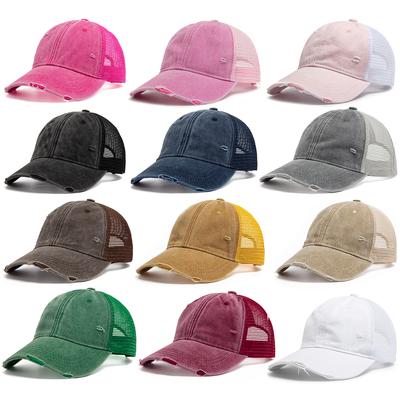 Kadın Kamyoncu Şapkası Vintage Erkek Açık Hava File Beyzbol Şapkası Yazlık Günlük Yıkanmış Güneş Siperliği Hip Hop Şapkası Ayarlanabilir Snapback İçin