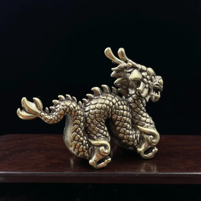 Rosenholzgrün Skulptur Tier glückverheißender Drache Holzschnitzerei wie Sternzeichen Drache Dekoration Maskottchen Dekoration
