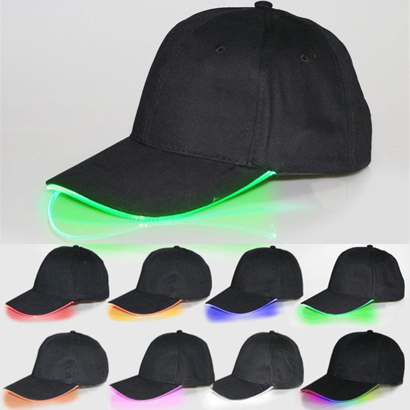 LED Baseball Lys Caps Lysende Partyhatt Klubb Hip Hop Mote Glød Blink Reise