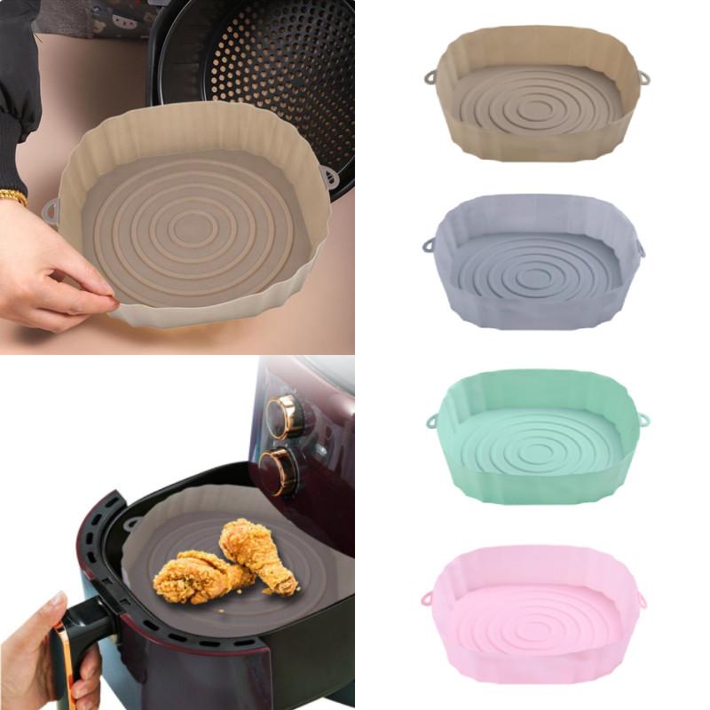 Silicone Air Fryer Basket Multifunctional Barbecue Mat Kitchen Oven Tray Baking