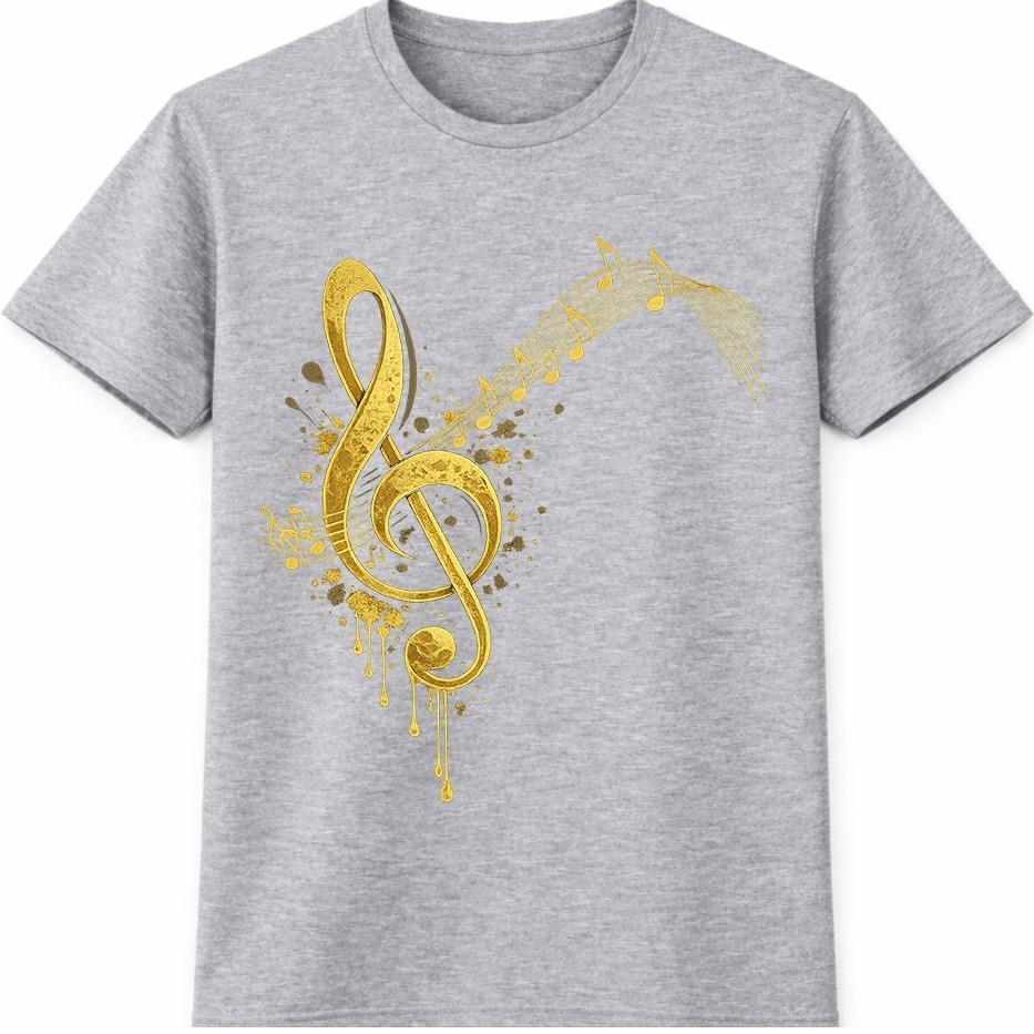 Music Note TShirt Treble Clef Musical Lover Gift Colourful Vintage Graphic Tee