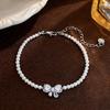 Elegant Pearl & Diamond Beaded Bow Bracelet - Chic, Versatile, and Luxurious Hand Jewelry