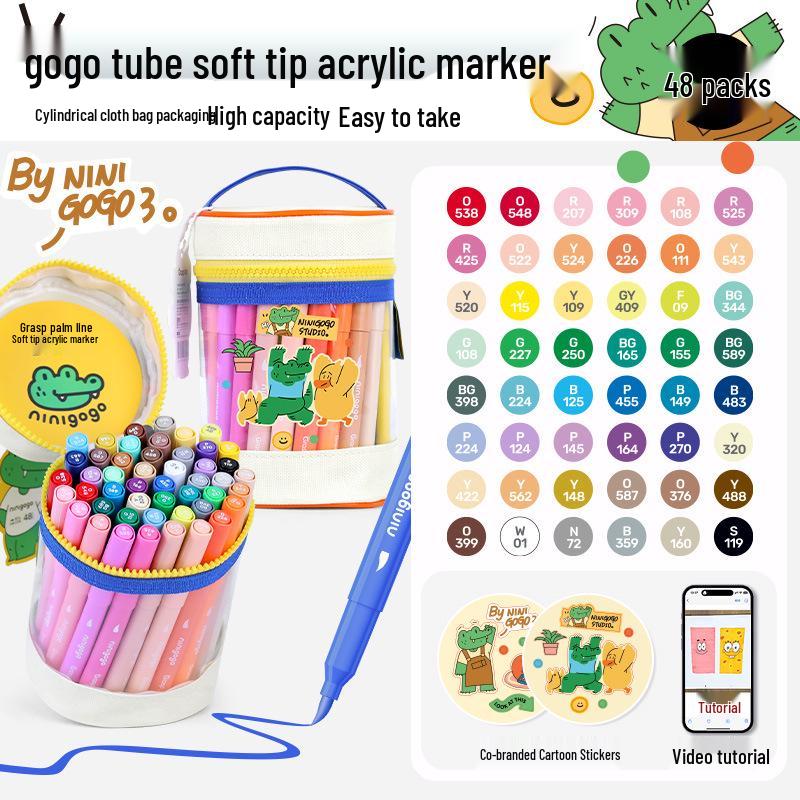 Stackable Ninigogo Master Acrylic Markers: Washable, Opaque, Barrel Acrylic Watercolor Pens for Paper