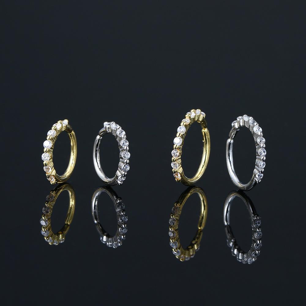 1 pz Orecchini a Cerchio Helix Daith Tragus Y2k per Donne Ragazze Colore Oro Zirconia Orecchino Cartilagine Nuovo Gioiello da Ragazza