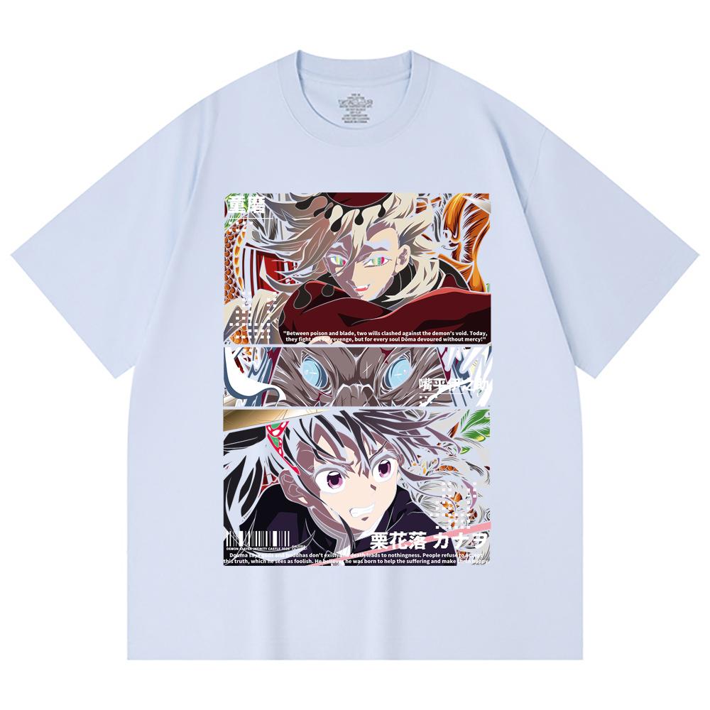 230 Gsm 100% Cotton Demon Slayer V30 Kanao x Doma Print Unisex Heavy Cotton T Shirt