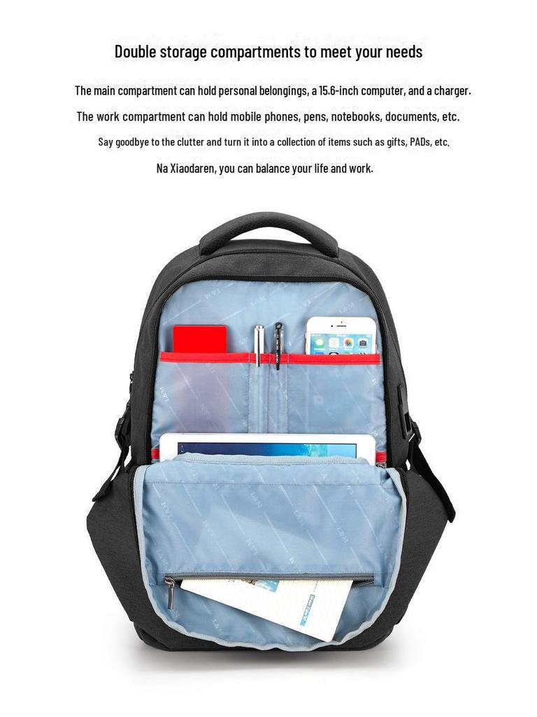 Men's High-Capacity Laptop & Travel Backpack: Versatile Business Design