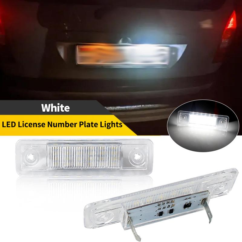 2PCS White Vehicle License Lamp Rear Plate Light For Opel Speedster 2000-2005 Astra F Estate 1991-1998 Buick Excelle 2008-2015