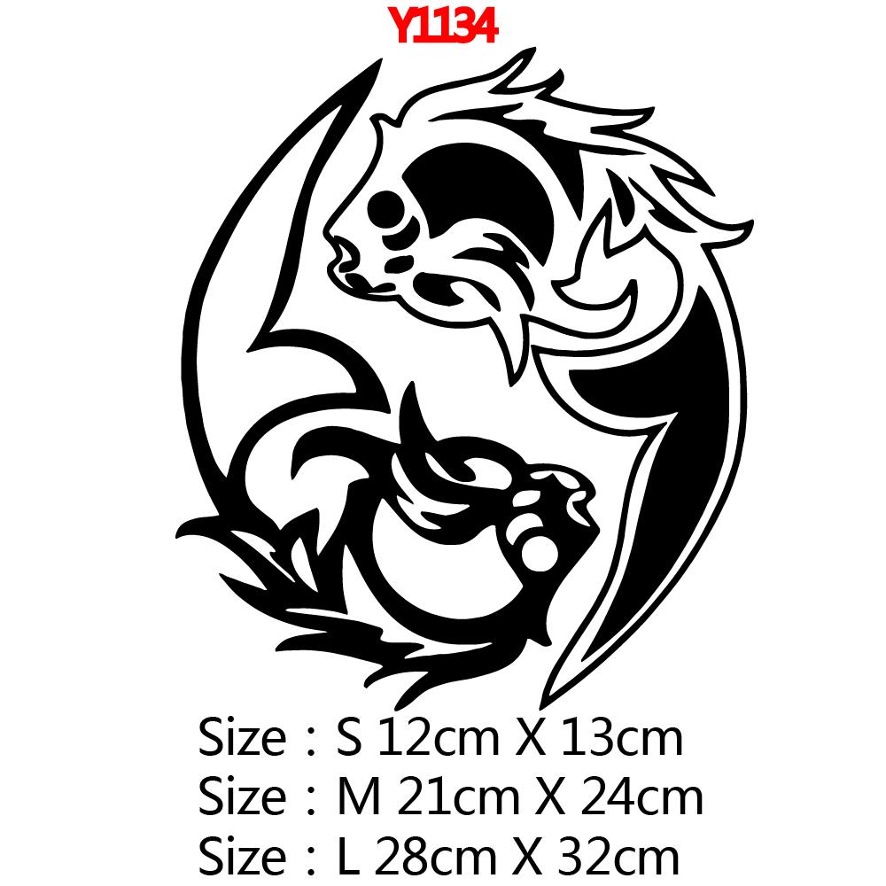 Fashion Yin And Yang Animals Car Sticker Styling Engine Hood Motorcycle Decal Decor Mural Vinyl Covers Autosticker Car-Styling