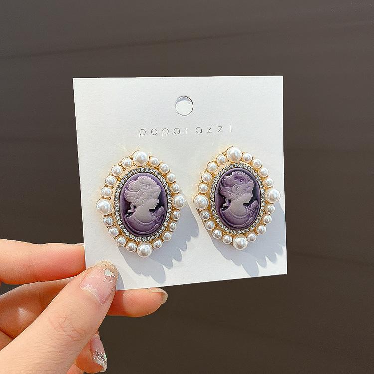 Silver Needle Monet Garden Drip Earrings French Court Style Exquisite Stud Earrings Design Sense Niche Light Luxury Earrings