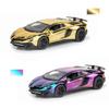 1:32 Electroplated Lamborghini SVJ LP750 Super Car Model with Sound Light Children Boy Diecast Toy Vehicle Miniature Christmas