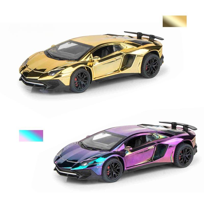 1:32 Galvanisiertes Lamborghini SVJ LP750 Supercar-Modell mit Sound und Licht Kinder Jungen Diecast Spielzeugfahrzeug Miniatur Weihnachten