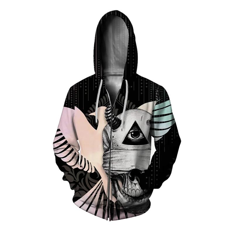 

3D Printed Clock Timepiece Hoodie For Men Devil Flower Graphic Sweatshirt Leisure Oversized Zipper Pullover Long Sleeves Hoodies