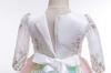 Weileenice Rainbow Size Dress with Embroidered Floral Tulle Rainbow Formal Wear for and Parties Children's Dress, 140, White, Girls' Sleeves, Lace,