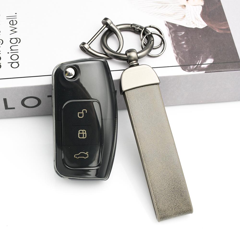 Tpu Car Key Case Cover Keyless Keychain Holder For Ford Mustang Focus Mk2 C Max Fusion Fiesta Mk7 Cowgar Mondeo 2 S-Max Ecosport
