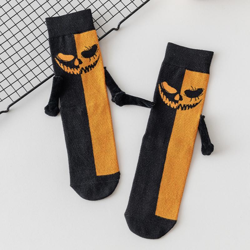 Halloween Socken Gruselige Händchenhaltende Hände Socken Kreative Niedliche Fledermaus Socken Mittelwadenhohe Socken
