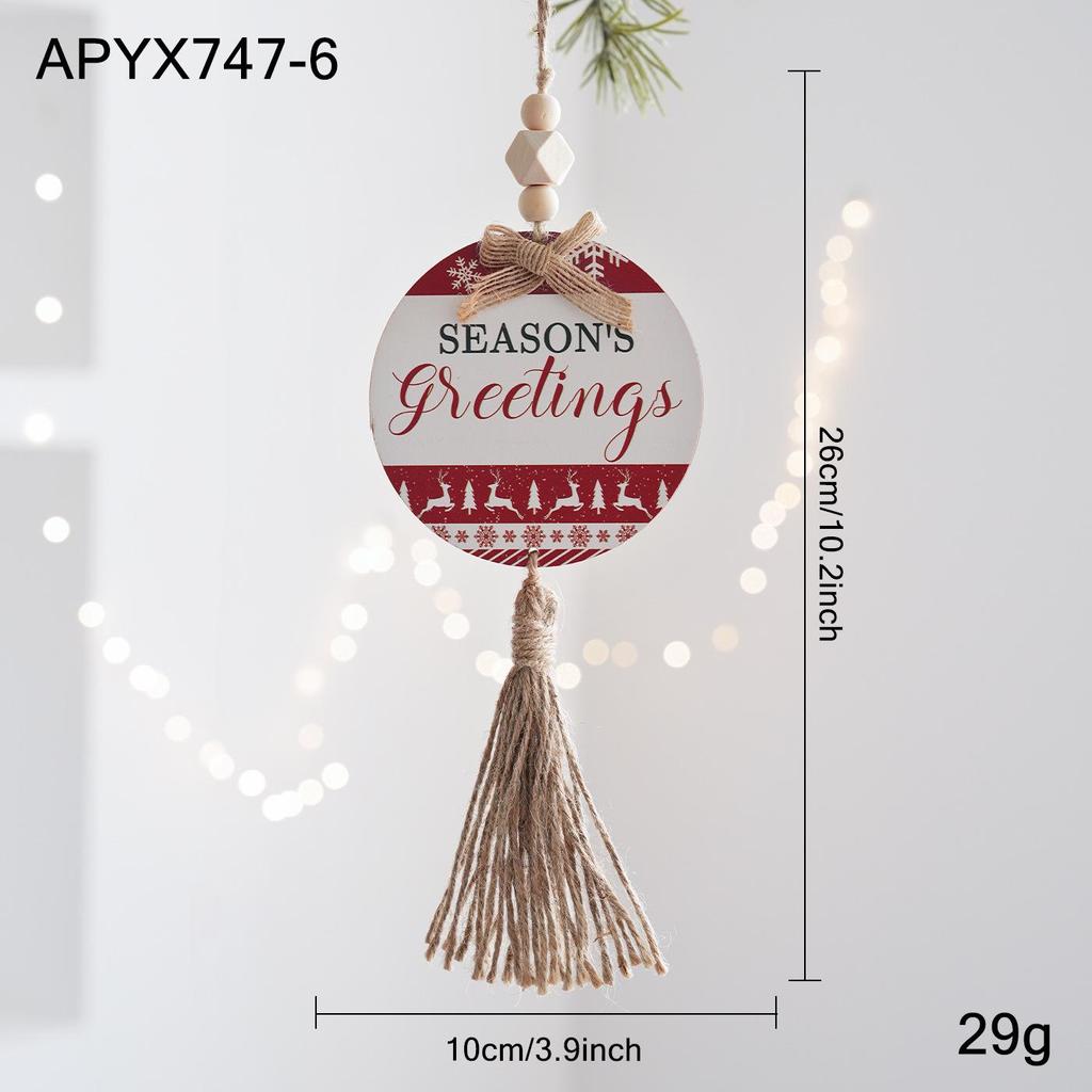 Christmas Wooden Letter Round Ornament - Tree Decoration and Home Décor