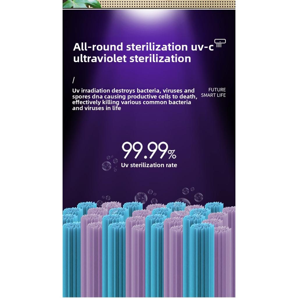 Sanitizator inteligent pentru periuțe de dinți cu 5 sloturi cu dozator automat de pastă de dinți, plastic durabil, baterie reîncărcabilă USB, organizator modern pentru baie