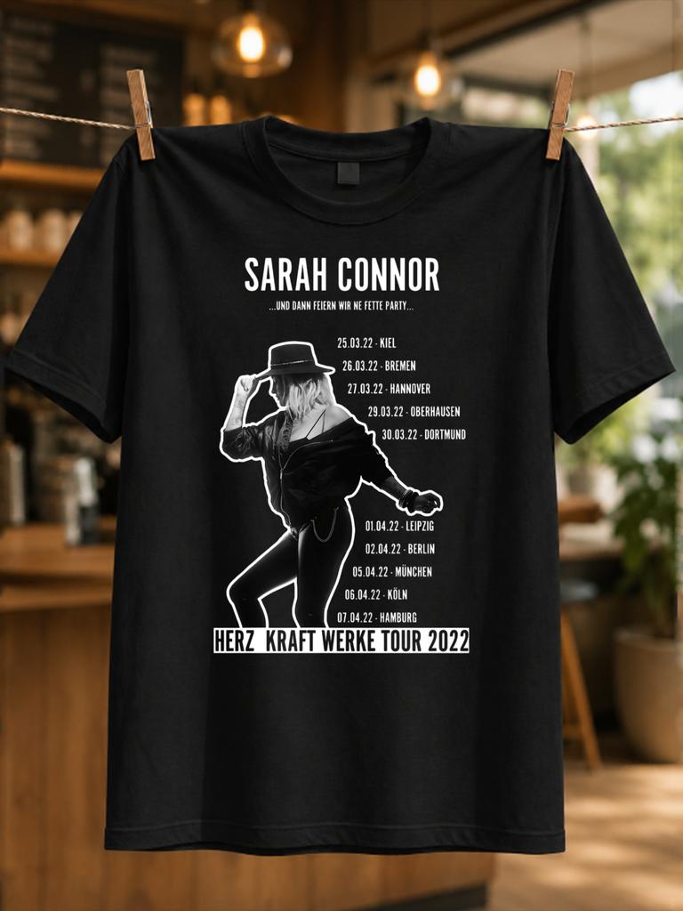Sarah Connor Herz Kraft Werke Tour 2022 Sagoma Palco Con Gerunisex Date Audace Monocromatico Concerto Unisex T-shirt Unisex