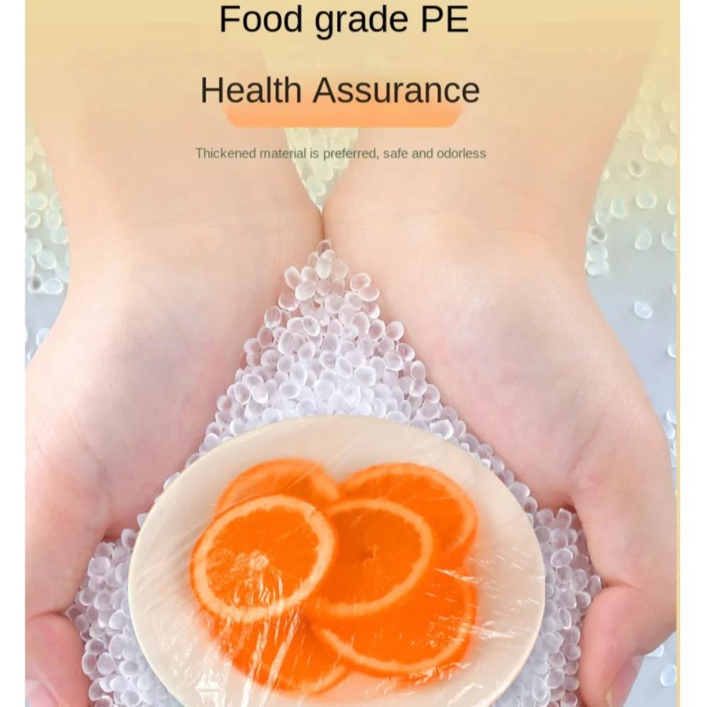 100pcs Elastic Food Lids White plastic wrap Elastic Mouth Fresh-Keeping Plastic Bags Disposable Food Cover For Fruit Vegetable