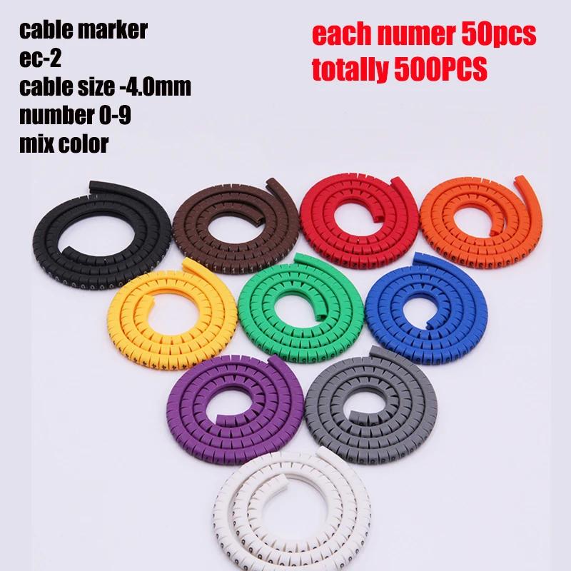 Cable Marking Label EC-0 Cable Marking Number 0 to 9 Cable Size 1.5-6.0 SQMM Mixed Color PVC Cable Marking Insulation Marking