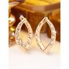 French-style Diamond-patterned Twisted Drop Earrings Champagne Gold Geometric Earrings Fully Encrusted with Zirconia Light Luxury Commuter Earrings