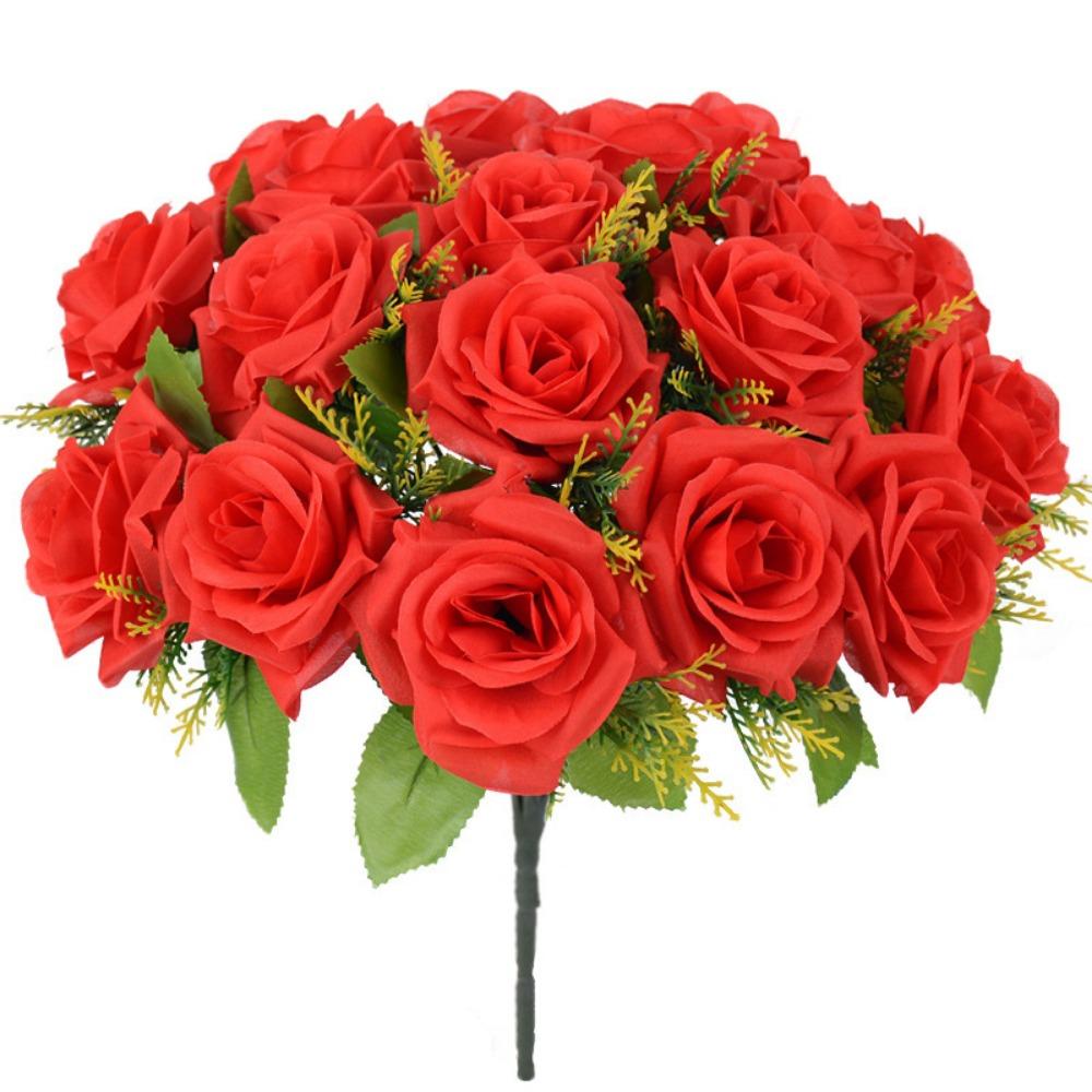 18 Heads Real Happy Flower 9 Colors Mini Natural Simulated Rose Photography Photo Gift Valentine's Day Flowers Home Decorative