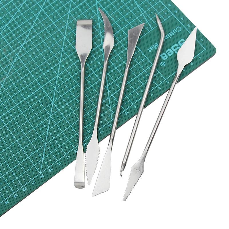 5-piece set of stainless steel knives, red card clay modeling tools, clay products, auxiliary gear knife type pottery tools