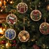 Holiday Gift for Craft Lovers 6Pcs/Set Christmas Ornaments DIY Faux Pearl Art Kit, Hanging Decorations Kit Artistic Activity Adults with Round Charms