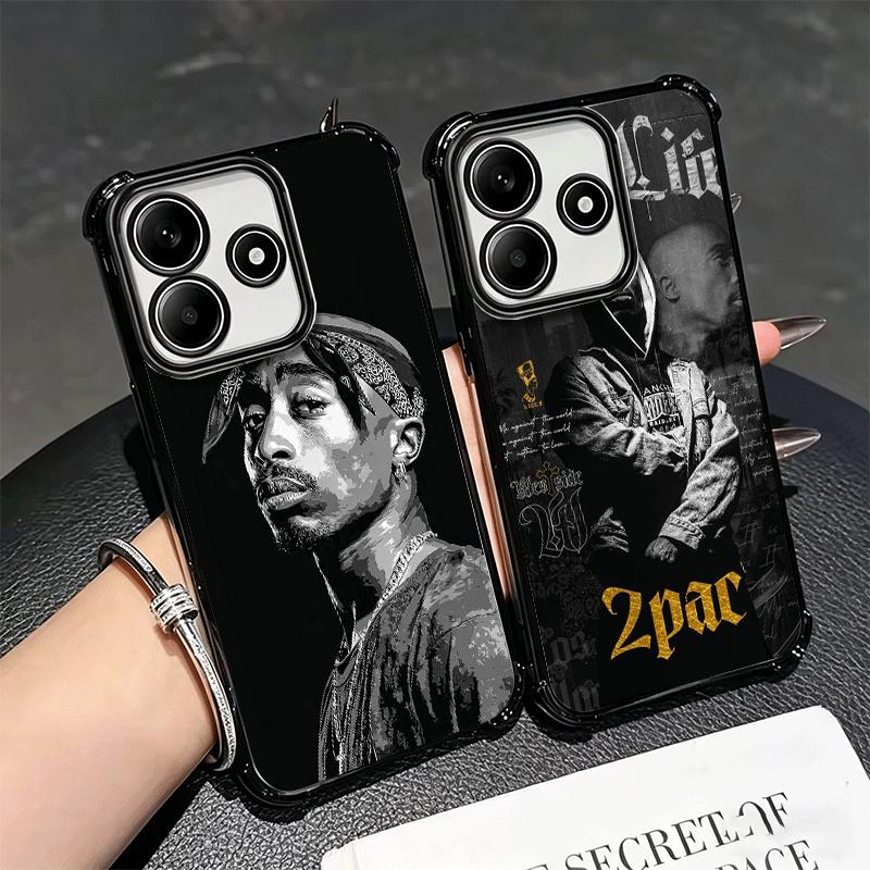 Rapper 2pac Singer Tupac Soft Phone Case For Xiaomi Redmi Note 14 15 Pro Plus 13 12 11S 11T 5G 10 9S 9 Plating Anti-Fall Fundas