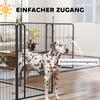 12-Panel Solid Dog Playpen with Doors, for Large Dogs, 100cm Tall, Black