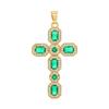 Multicolor Zircon Cross Pendant Necklace with Copper Chain