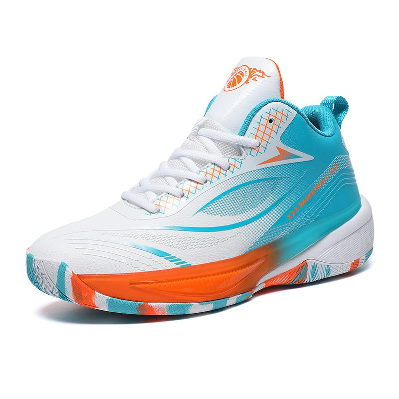 

9666 Men s Basketball Shoes / Mid To High Top Leather Wear Resistant Large Size Sports Youth Training Fashion 43
