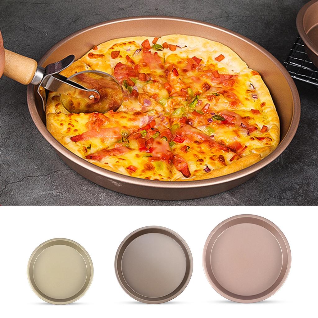 Round Pizza-Plate Tray Carbon Steel Baking Pan Dish Holder Home-Kitchen Baking Tool 6/8/10in Bakeware Tray Cooking Dish