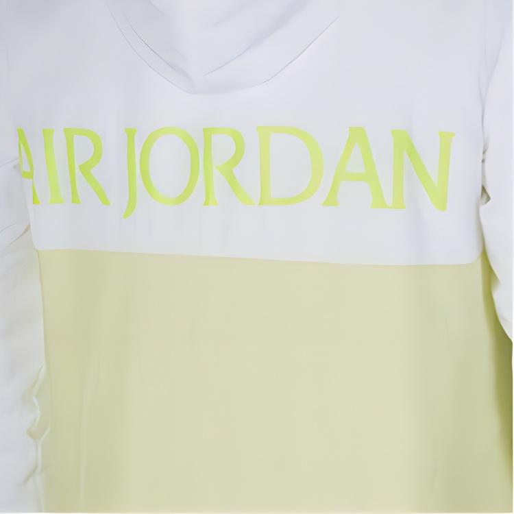 Air Jordan Letter Print Basketball Hooded Jacket Men Jackets White Yellow CK2218-100
