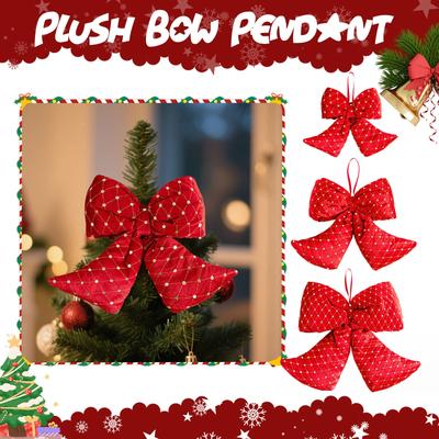 Christmas Decorative Pendant, Bow Pendant, Plush Bow, Festive Party Decorative Pendant, Bow(S/M/L)