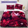 Hazbin Hotel Muster Bettwäsche Steppset Bettbezug Kissenbezug Heimdekoration Geburtstagsgeschenk (1 * Bettbezug + 2 * Kissenbezug ohne Füllung)32