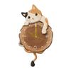 Cat Wall Clock Swinging Tail Pendulum Home Quiet Movement Hotel Analog