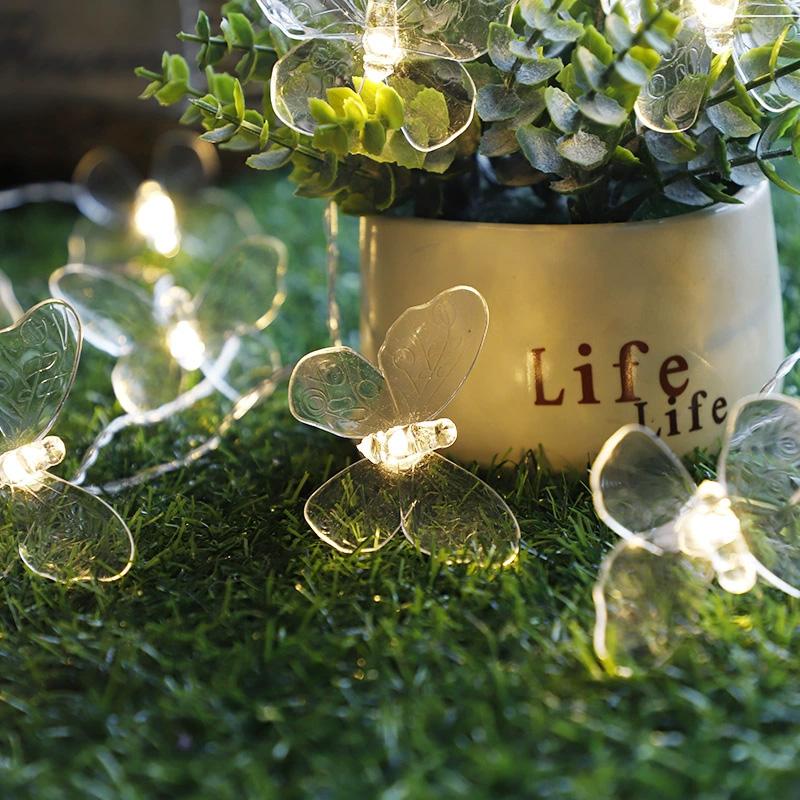 10LED Butterfly Transparent LED 150CM String Lights Home Decor Waterproof for Weddings Light String Colorful Battery Powered